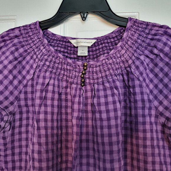 Purple checkered Shirt Size M - Picture 1 of 3